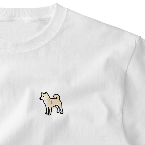柴犬（赤） シンプル刺しゅうTシャツ