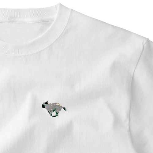 パグ走り Embroidered T-Shirt