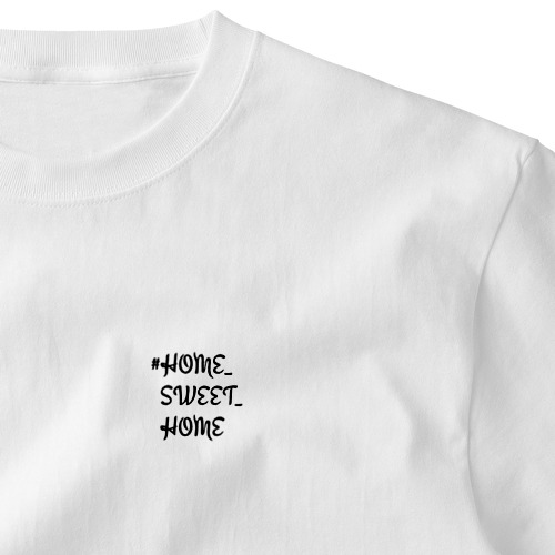 #HOME_SWEET_HOME (ブラック) Embroidered T-Shirt