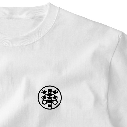 ワンポイントロゴ風踏切 Embroidered T-Shirt