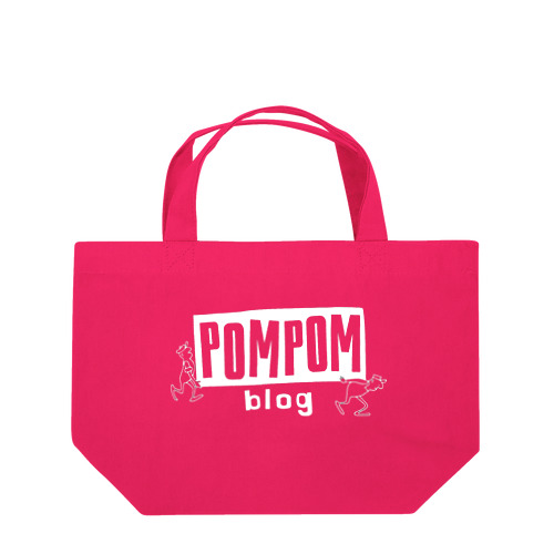 PomPomBlog Old Logo（white） ランチトートバッグ