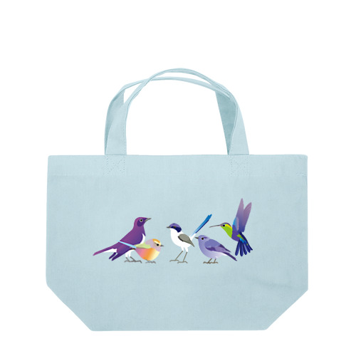 紫の鳥たち ランチトートバッグ