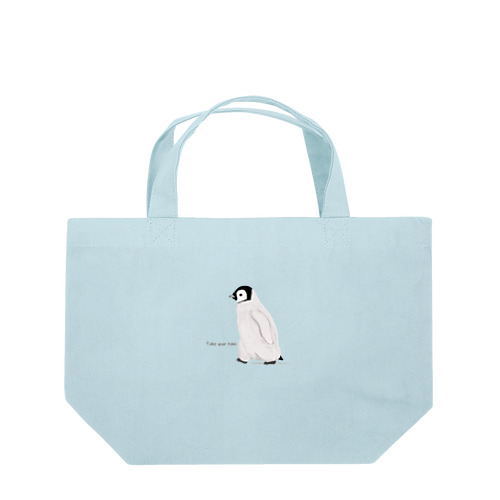 皇帝ペンギンのヒナ（ロゴに白いフチドリ有り） Lunch Tote Bag