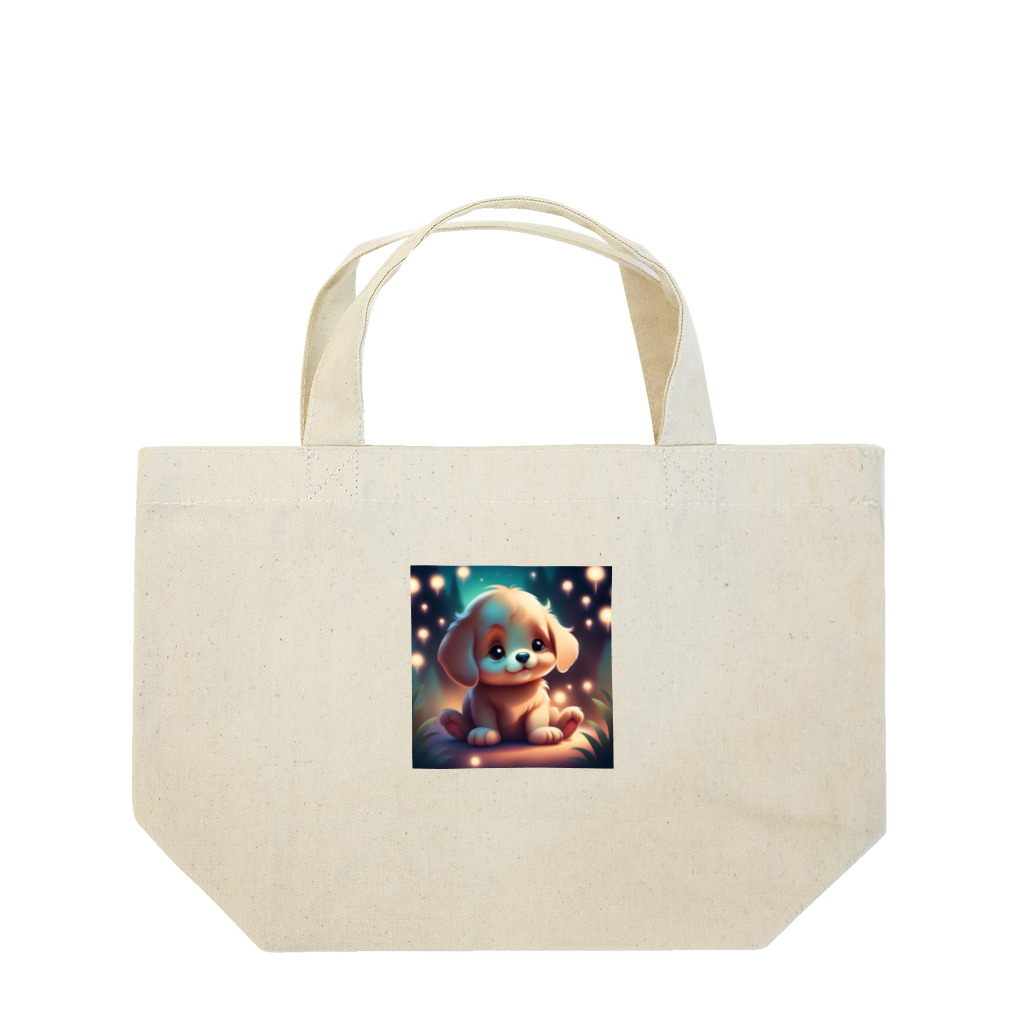 時計樹の森の幻想的な子犬グッズ Lunch Tote Bag