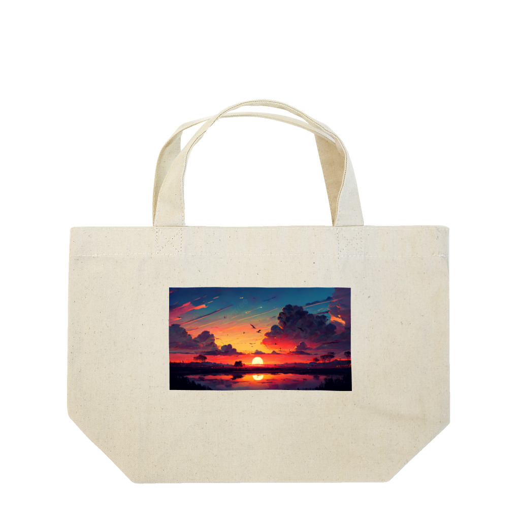 波乗り南国🏝️の夕陽道のお散歩 ランチトートバッグ