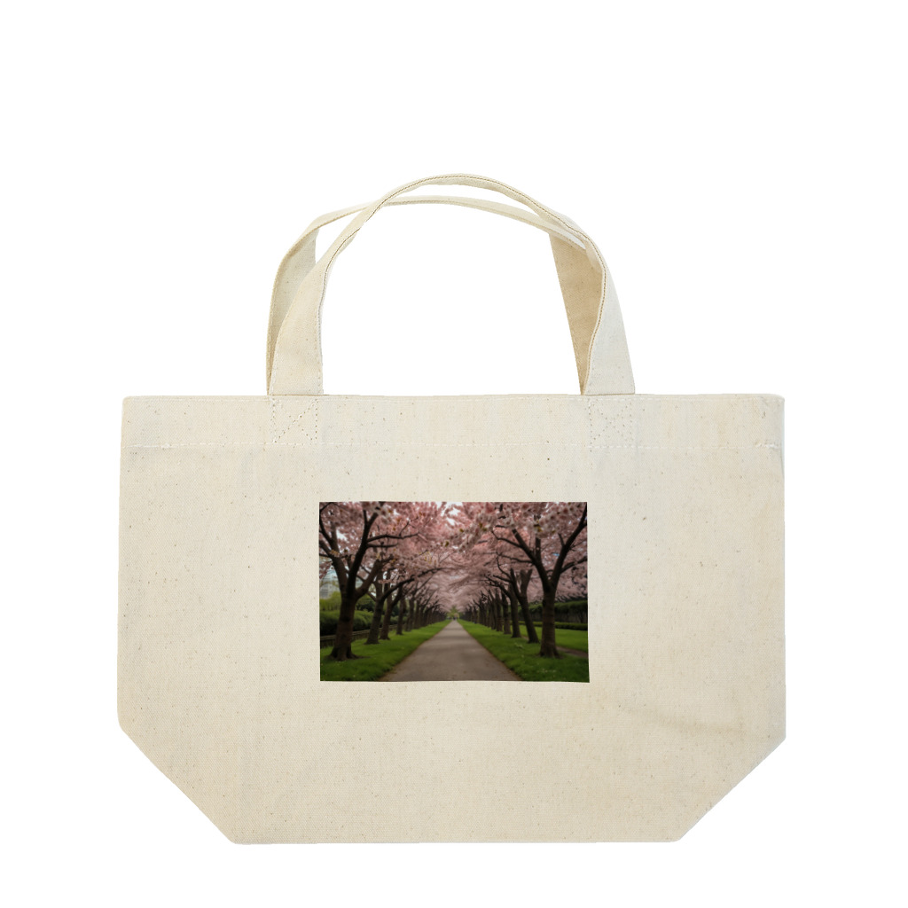 okiraku202の桜並木 ランチトートバッグ
