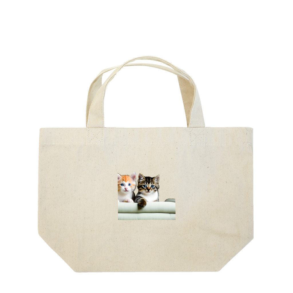 クロネコ宅急便の子猫の微笑み、心のオアシス ランチトートバッグ