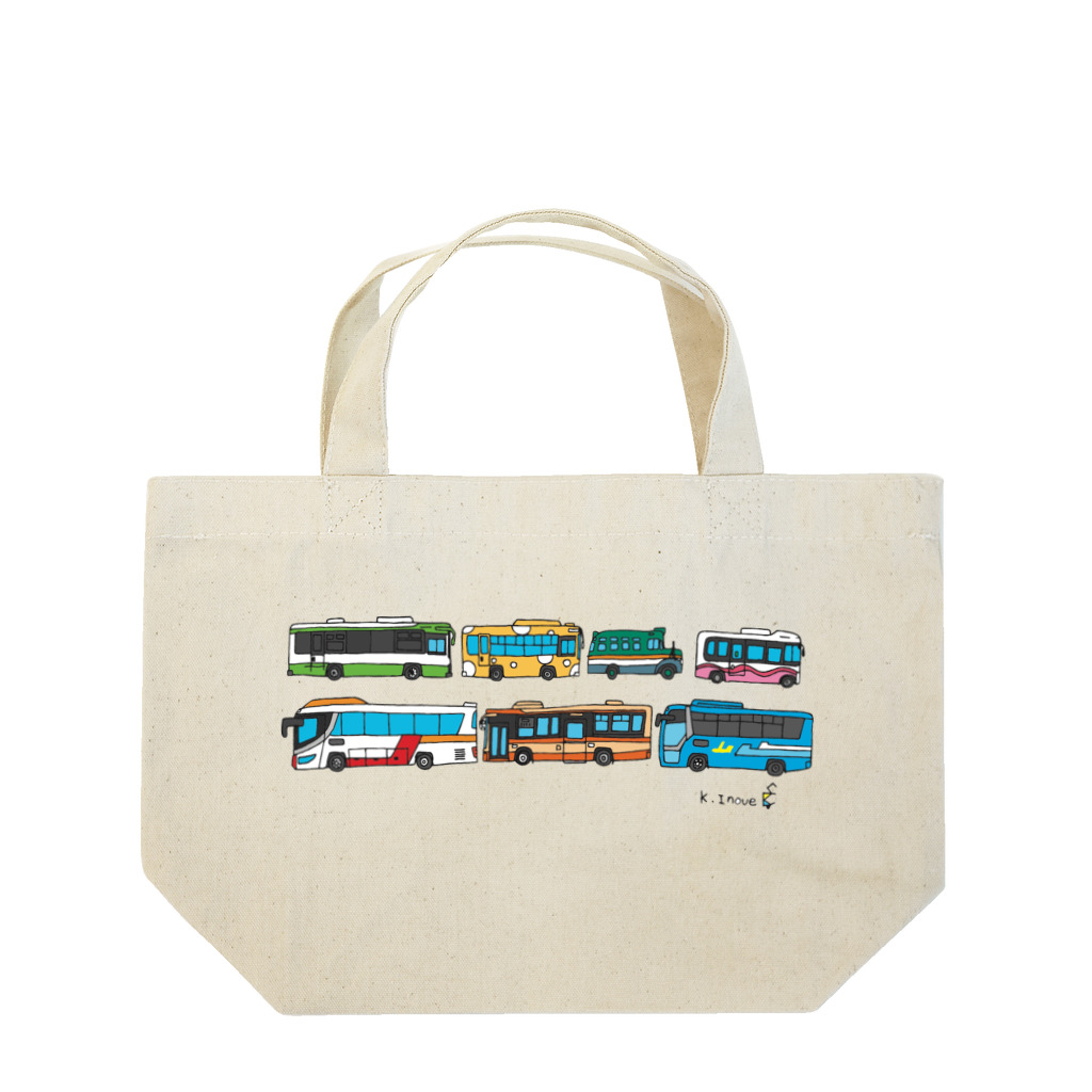 乗り物イラストレーター井上広大　オンラインショップのbuses Lunch Tote Bag