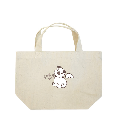 あなたの天使なハート耳のパグちゃん Lunch Tote Bag