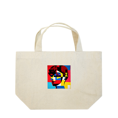pop art rainbow  woman Lunch Tote Bag