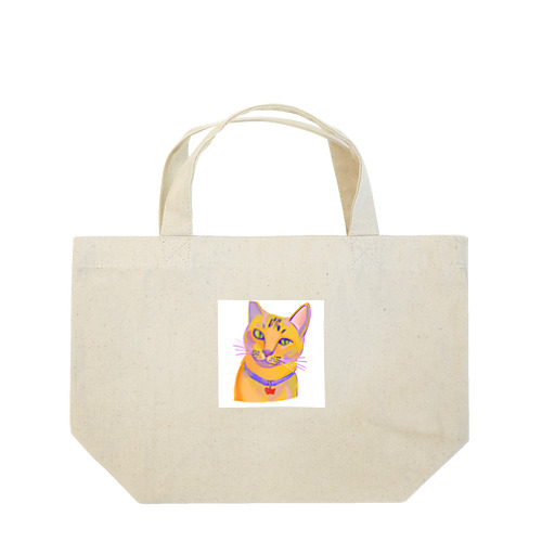 鮮やかな凛々しい猫さんのイラストグッズ Lunch Tote Bag