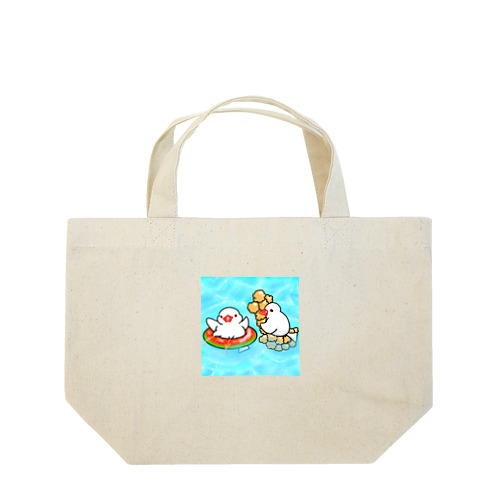 ぷかぷか水遊び文鳥ず Lunch Tote Bag