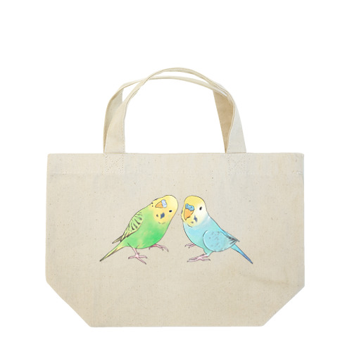 セキセイインコ　ちょこんとせきせいんこーず【まめるりはことり】 Lunch Tote Bag