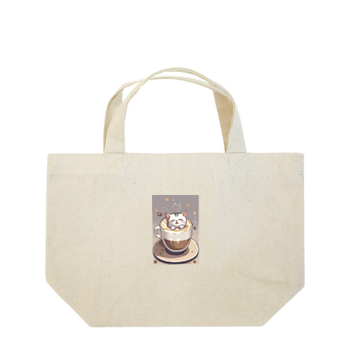 至福のカプチーノ猫🐈 ランチトートバッグ