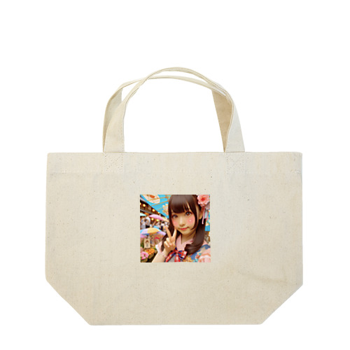 和傘の女の子 ランチトートバッグ