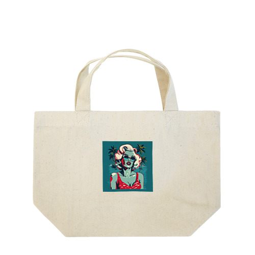 Marilyn monroe with cartoon style Lunch Tote Bag