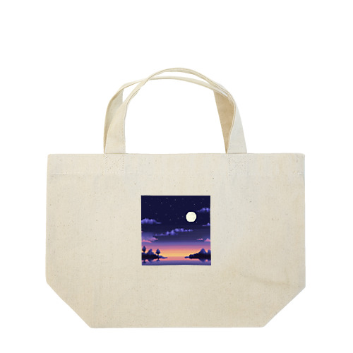 ピクセルと夜景の水面 Lunch Tote Bag