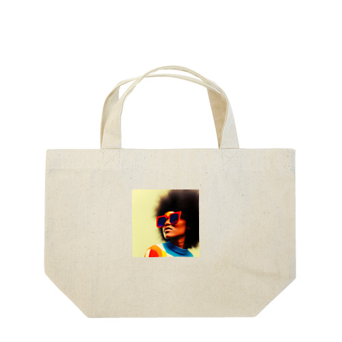 アフロヘアーのファンキーな女性 Lunch Tote Bag