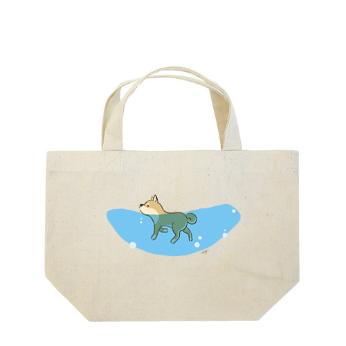 海で泳ぐ柴犬 Lunch Tote Bag