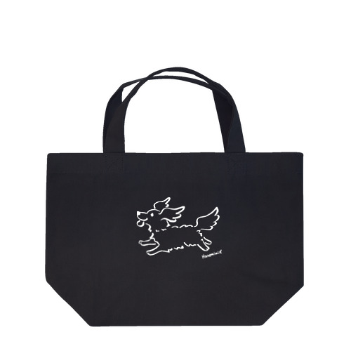 Hanemimi犬　(白黒) ランチトートバッグ