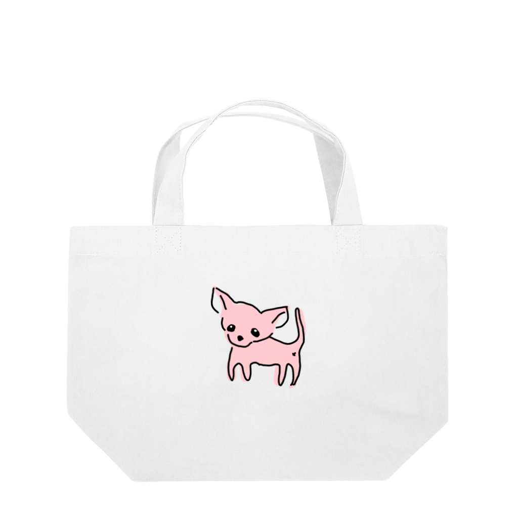 akane_art（茜音工房）のゆるチワワ（ピンク） Lunch Tote Bag