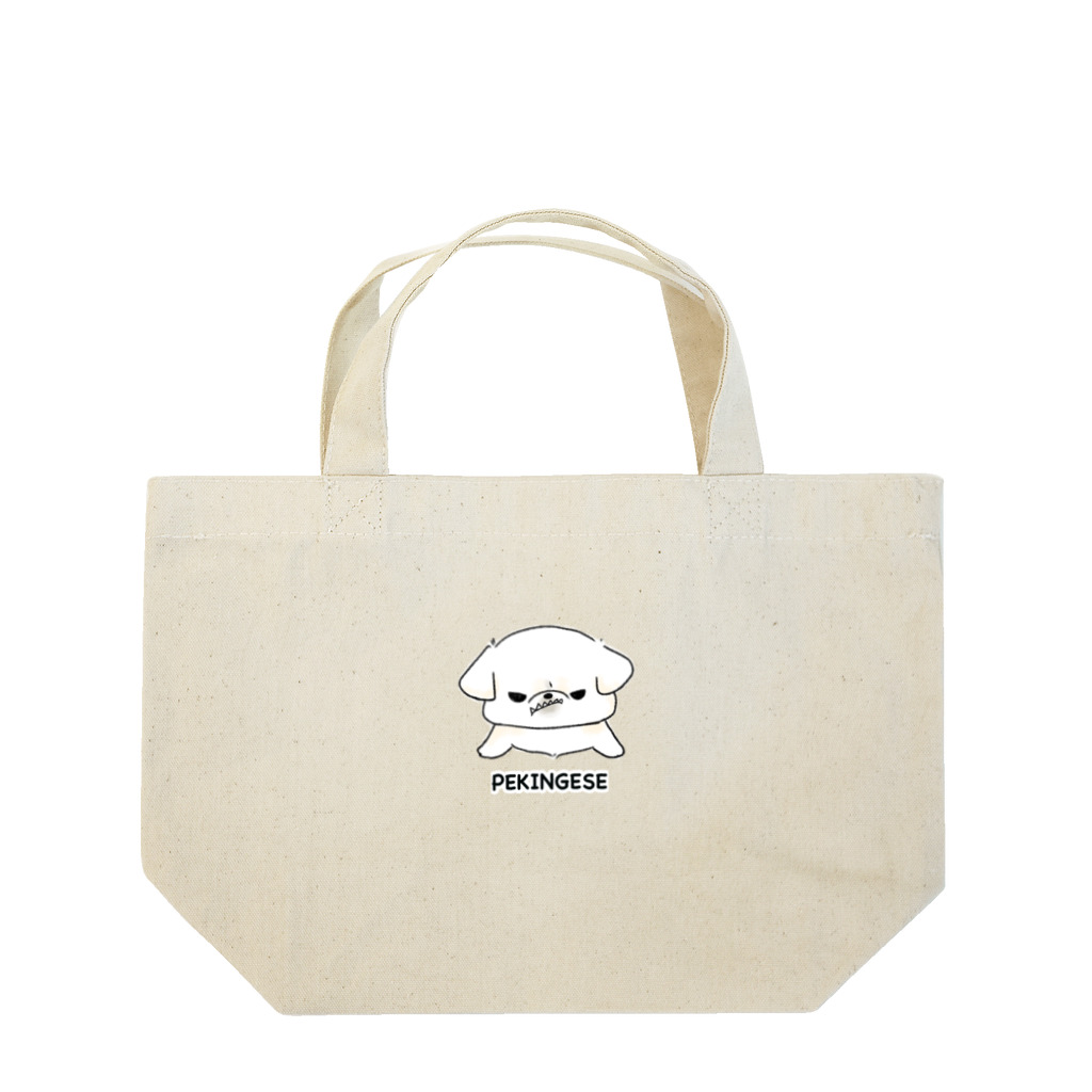 スイカのイラストショップのムキッ歯！ペキニーズ！ Lunch Tote Bag