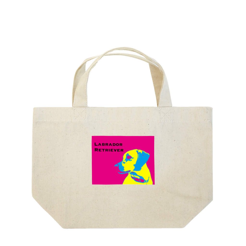 HanaTorantaのラブラドール　抽象化イエロー×ピンクver. Lunch Tote Bag