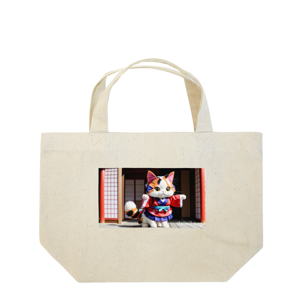 Lake Houseの三毛猫のグッズ Lunch Tote Bag