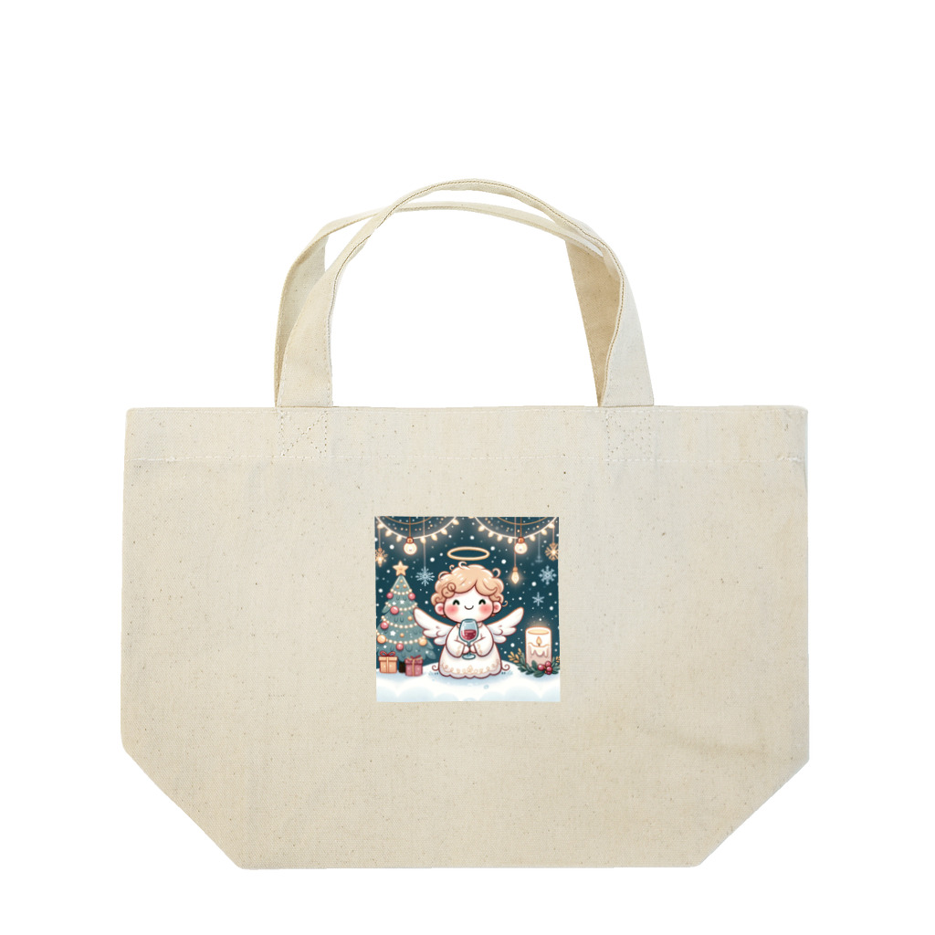 たまき工房の呑(どん)天使のクリスマスデフォルメ Lunch Tote Bag