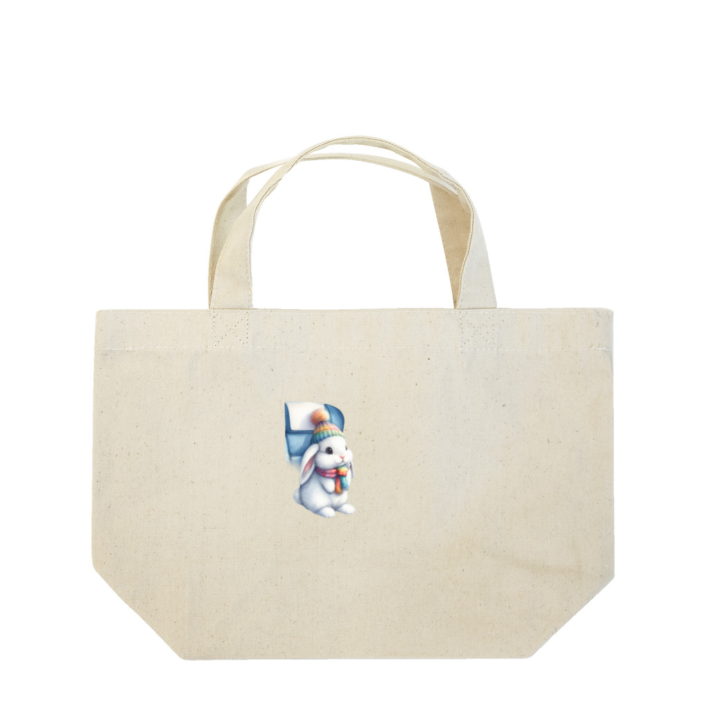 Shiba_IncのSitting rabbit（座るウサギ） Lunch Tote Bag