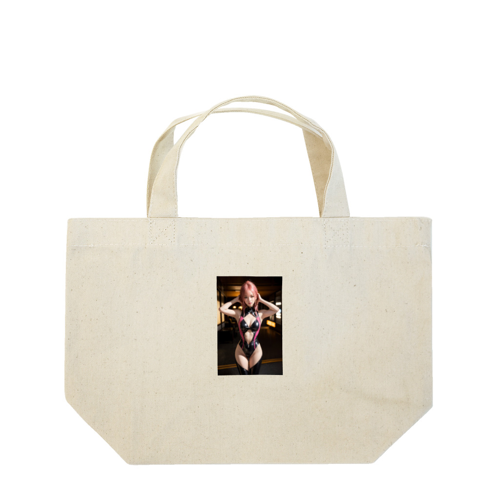 AI Lucy(ルーシー)のレザーファッションの彼女 Lunch Tote Bag