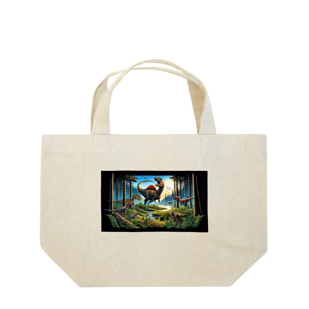 恐竜ガオガオの恐竜Ｔシャツを着て福井恐竜博物館へ行こう！ Lunch Tote Bag