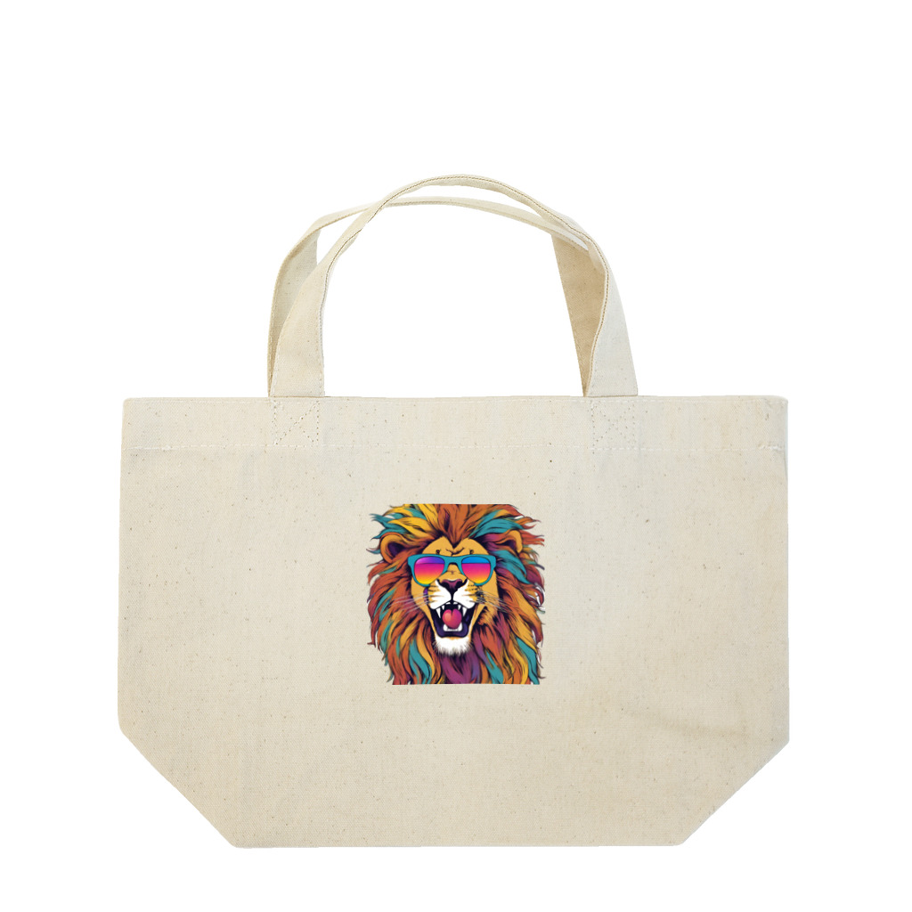 マジカルメッセージのライオンのロックシンガー Lunch Tote Bag