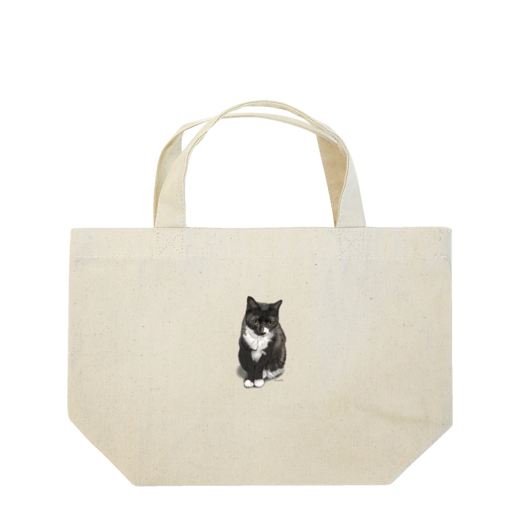 kinako-japanのくつした猫のくろみつ Lunch Tote Bag