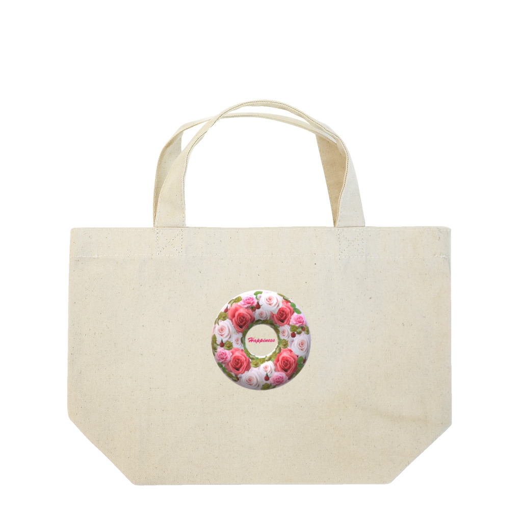 カラフルマルシェのフラワーリース　ピンク系　 Lunch Tote Bag