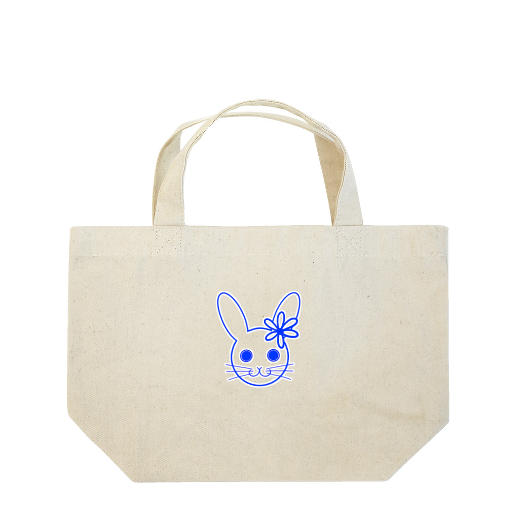 Rabbitflowerのびっくり♥らびこ♥ブルー Lunch Tote Bag