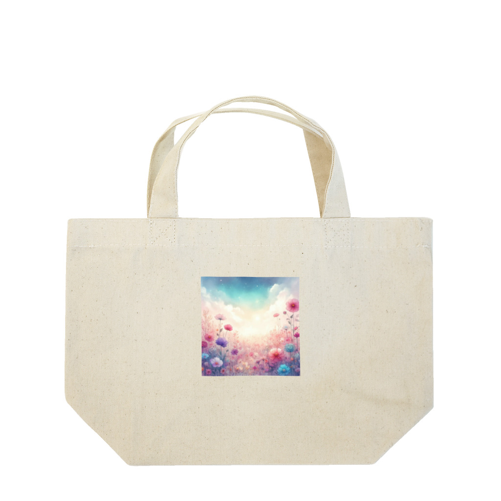 花とイロドリ。の水彩タッチの花畑 Lunch Tote Bag