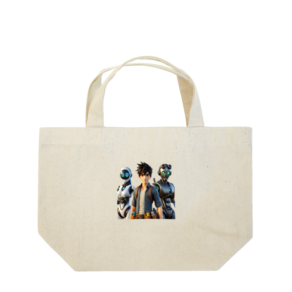 ETOWA_TOWAの未来都市のロボットたち Lunch Tote Bag