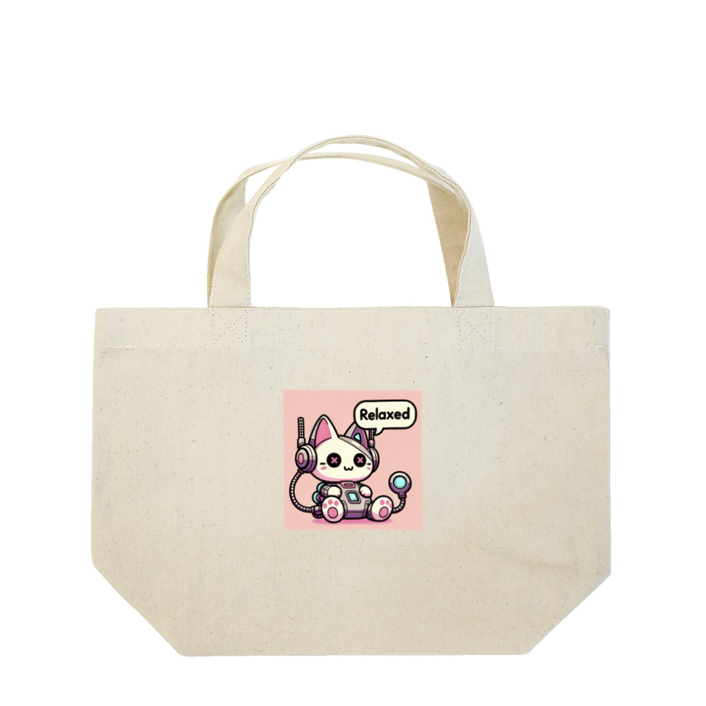 18ban's shopのリラックスするサイバーパンクな猫 Lunch Tote Bag