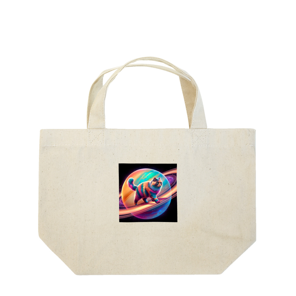 ニャーちゃんショップのスペースキャット Lunch Tote Bag