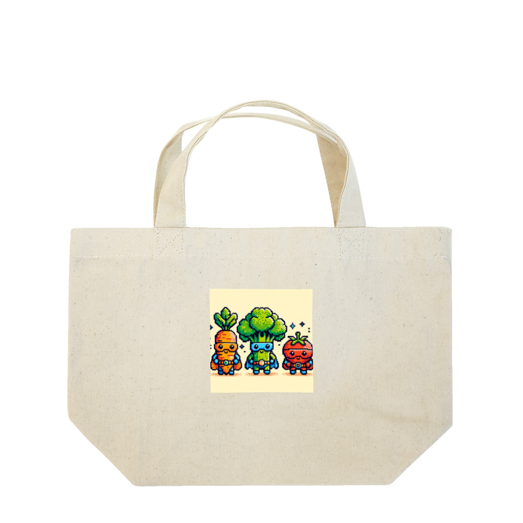 ワワジジドットクラブのドットヒーローになる野菜達A Lunch Tote Bag