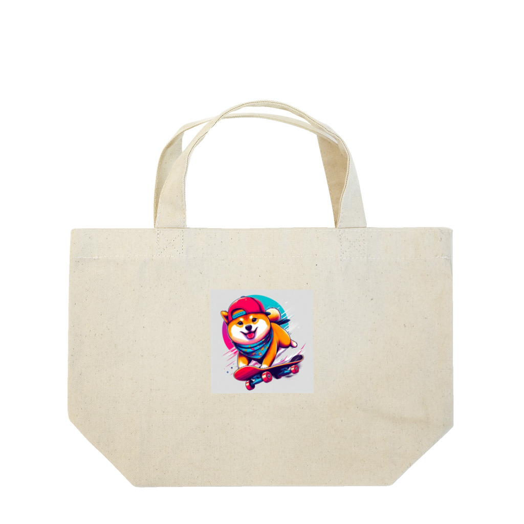 TokyoKimchiの柴犬ウニのスケボー Lunch Tote Bag