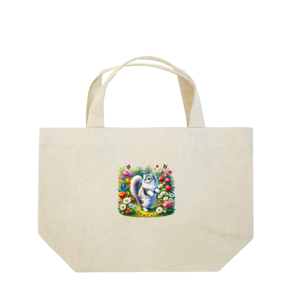 Nekonan Itemsの花園のプリンセスキャット Lunch Tote Bag