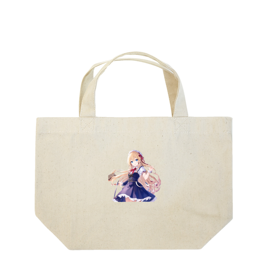 かわいい女の子とシュールな絵のアリスマーガレットちゃん Lunch Tote Bag