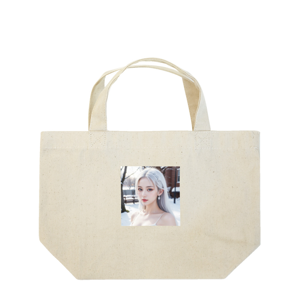 AI goddessの日本の冬・山奥に住む女性 Lunch Tote Bag