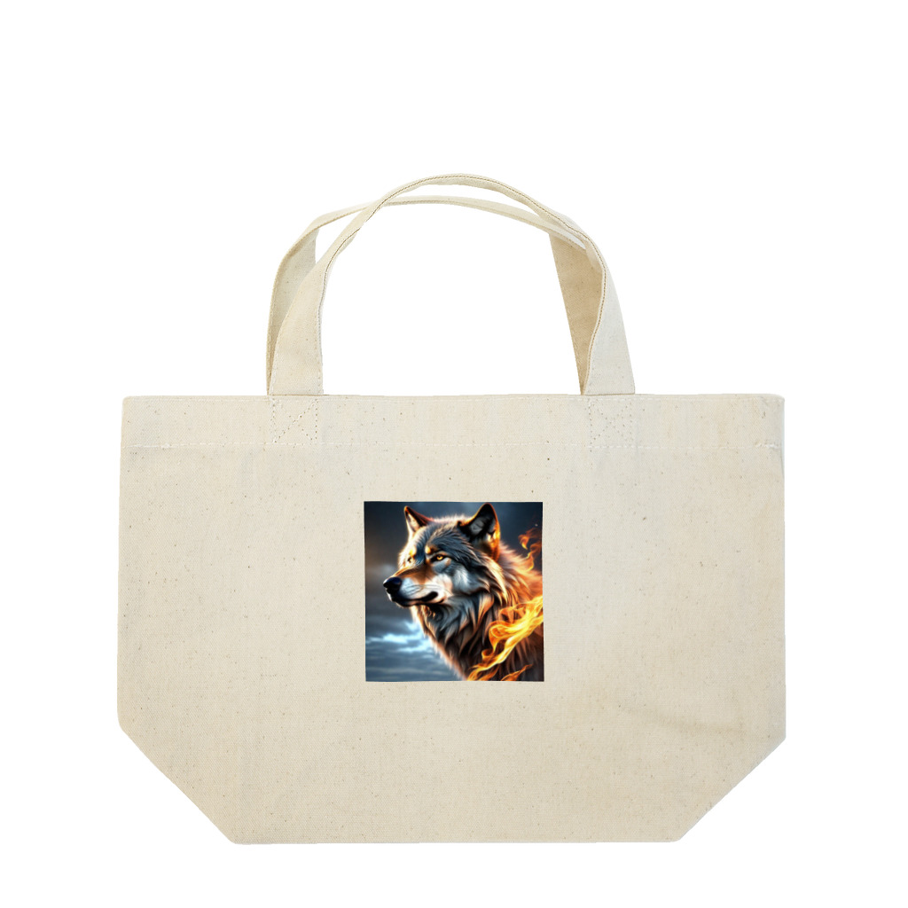 GOLAEの炎を纏う狼 Lunch Tote Bag