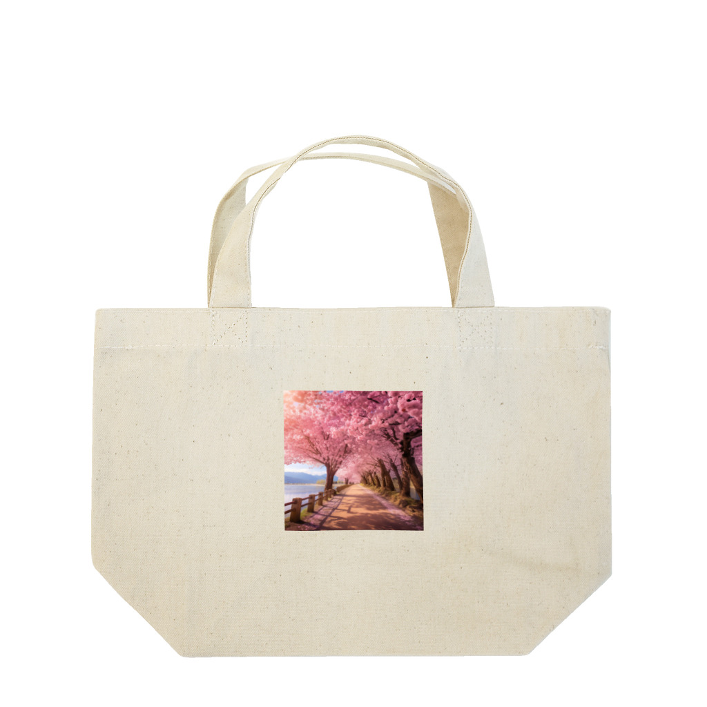 AQUAMETAVERSEの桜並木　なでしこ1478 ランチトートバッグ