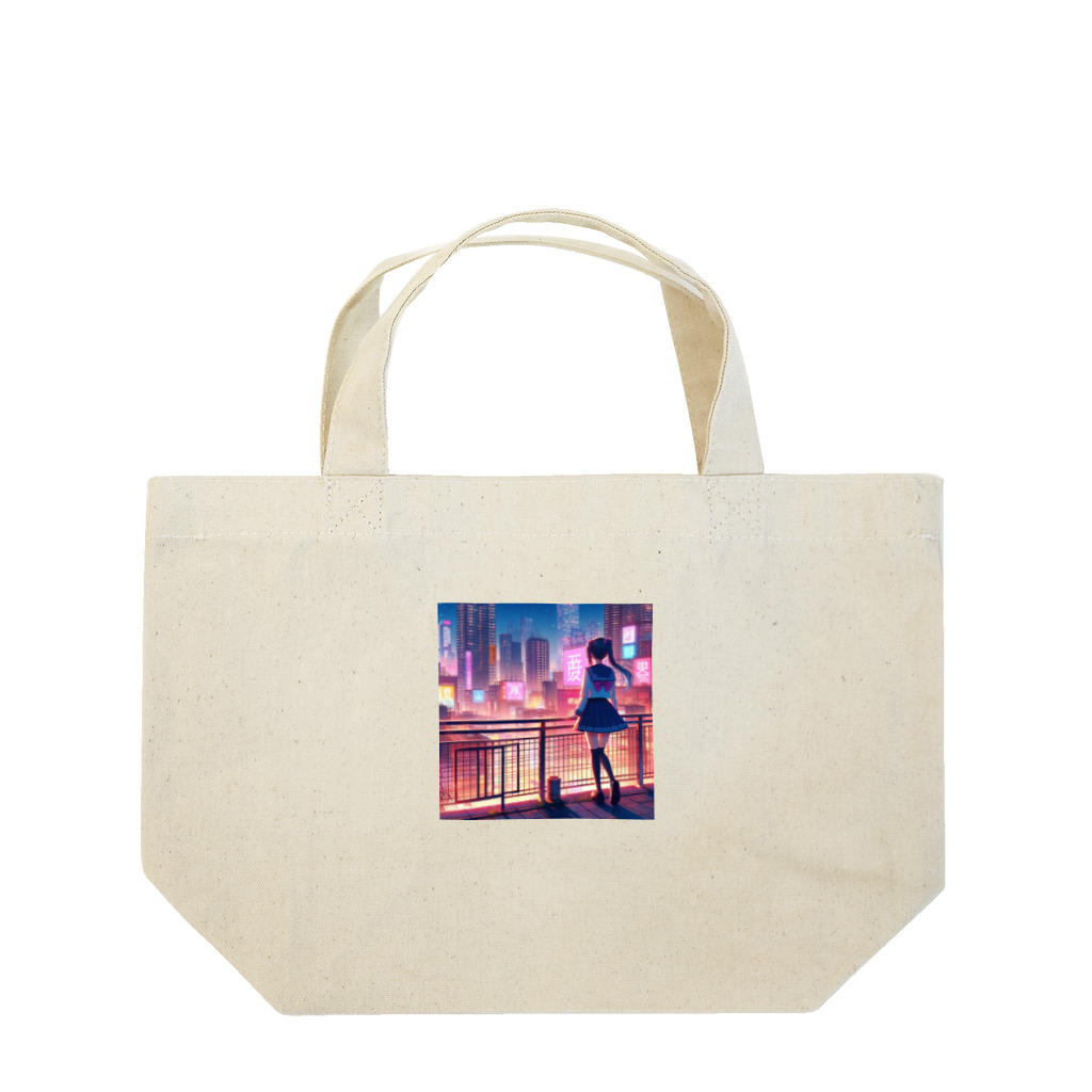 hestiaprayerのネオン街少女 Lunch Tote Bag