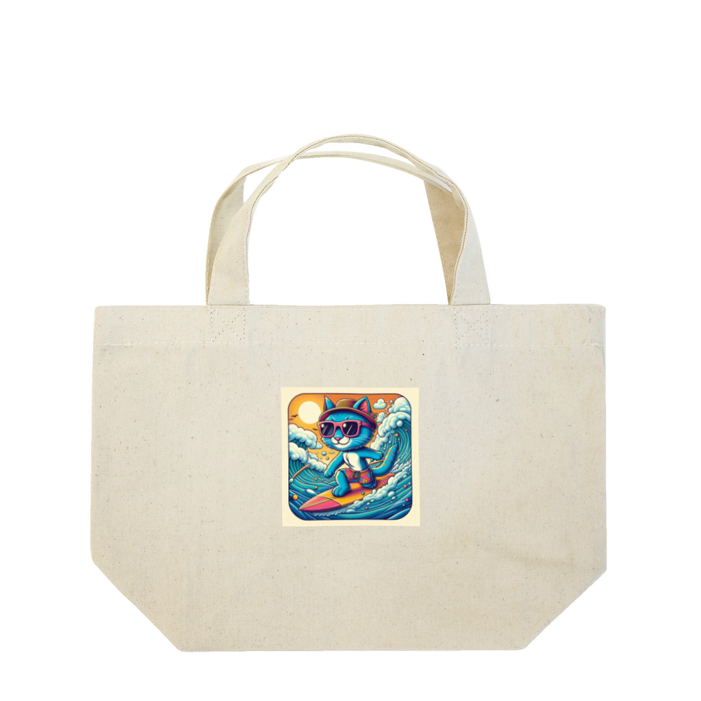 ふぇにゃんくすの猫サーファーたま Lunch Tote Bag