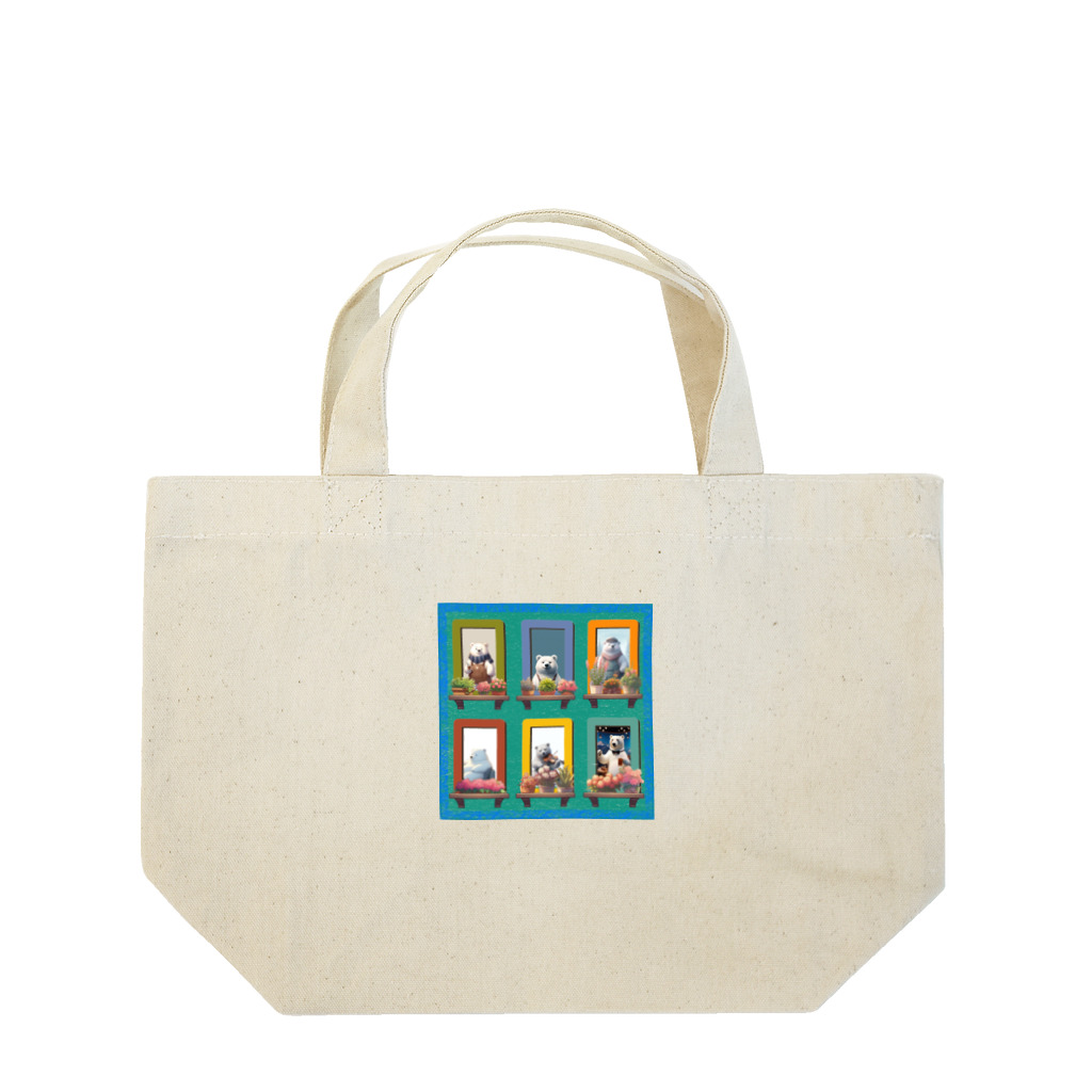 ほかほかしろくまのあったかざっかやのカメラマンしろくまジェフ02 Lunch Tote Bag